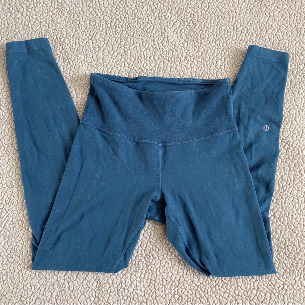 Lululemon High Rise Wunder Under Dusted Blue 28” Inseam Leggings